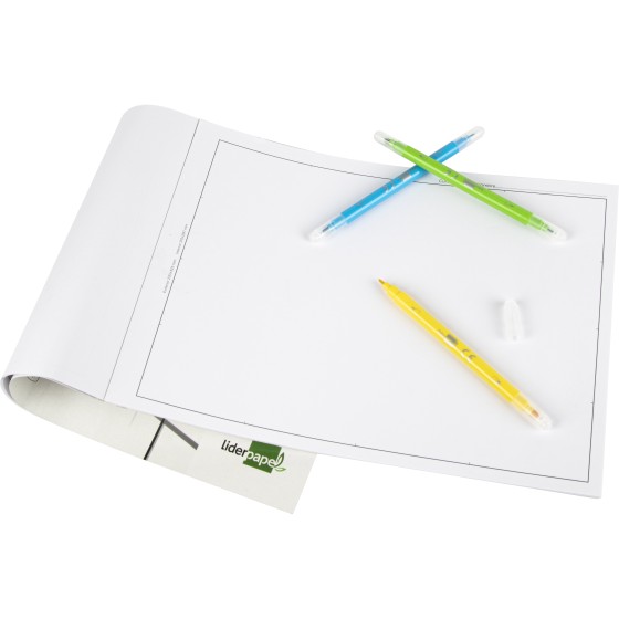 Bloc dibujo liderpapel lineal encolado 230x325mm 20 hojas 130g/m2 con recuadro