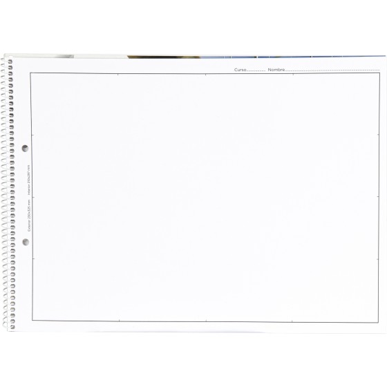 Bloc dibujo liderpapel lineal espiral 230x325mm 20 hojas 130g/m2 con recuadro 2 taladros perforado