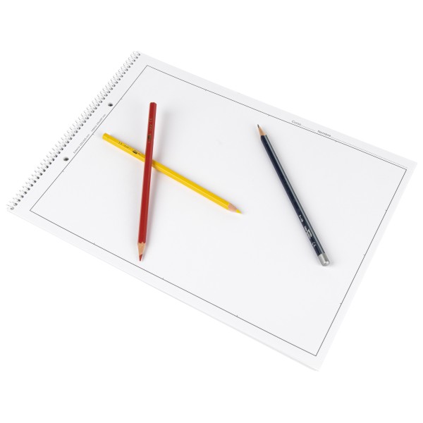 Bloc dibujo liderpapel lineal espiral 230x325mm 20 hojas 130g/m2 con recuadro 2 taladros perforado