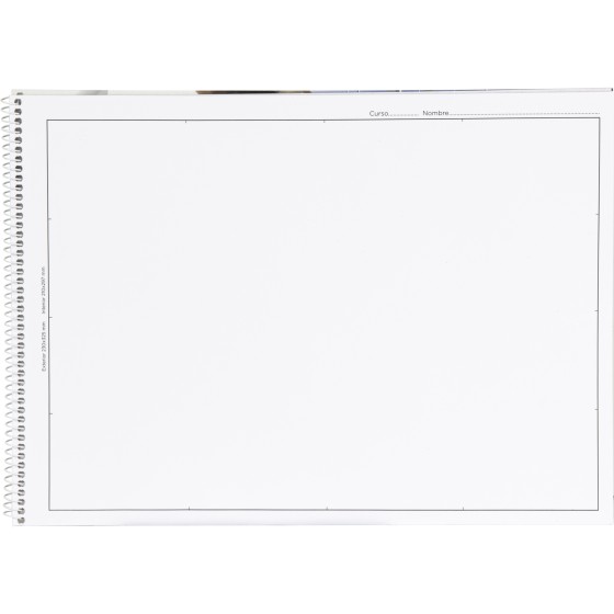 Bloc dibujo liderpapel lineal espiral 230x325mm 20 hojas 130g/m2 con recuadro perforado
