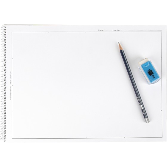 Bloc dibujo liderpapel escolar espiral 230x325mm 20 hojas 90g m2 con recuadro