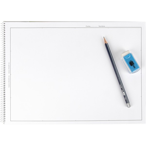 Bloc dibujo liderpapel escolar espiral 230x325mm 20 hojas 90g m2 con recuadro