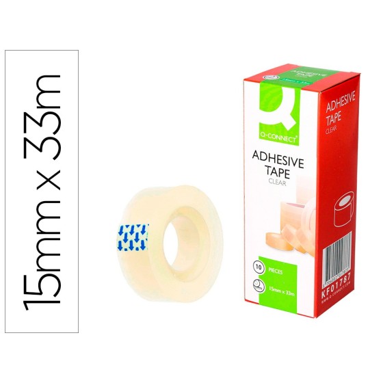 Cinta adhesiva q-connect 33 mt x 15 mm
