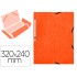 Carpeta q-connect gomas kf02170 carton simil-prespan solapas 320x243 mm naranja