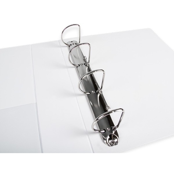Carpeta canguro 4 anillas mixtas 55mm liderpapel a4 plastico blanca