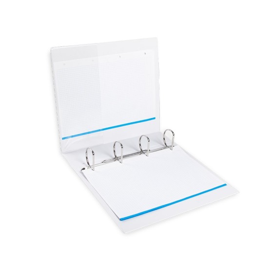 Carpeta canguro 4 anillas mixtas 55mm liderpapel a4 plastico blanca