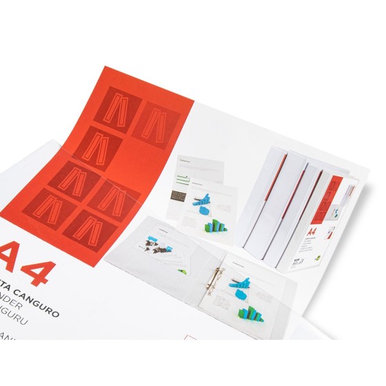 Carpeta canguro 4 anillas mixtas 55mm liderpapel a4 plastico blanca