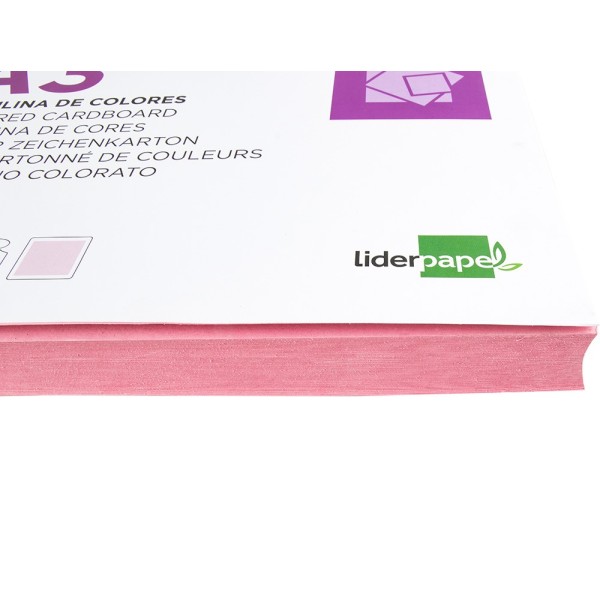 Cartulina liderpapel a3 180g/m2 rosa paquete de 100 hojas
