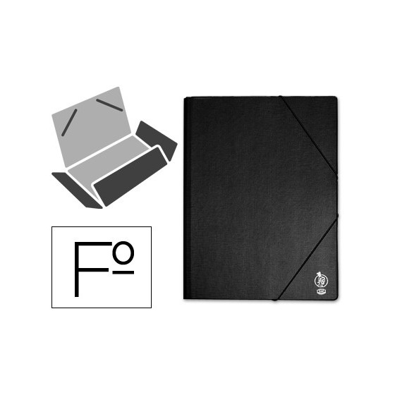Carpeta liderpapel gomas folio solapas plastico negra