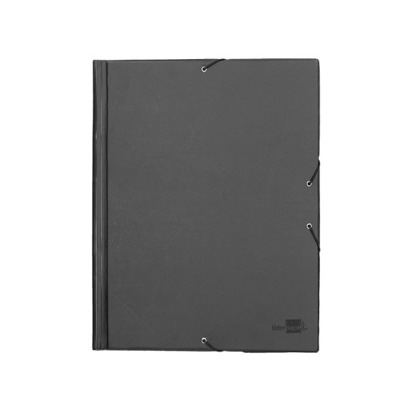 Carpeta liderpapel gomas folio solapas plastico negra