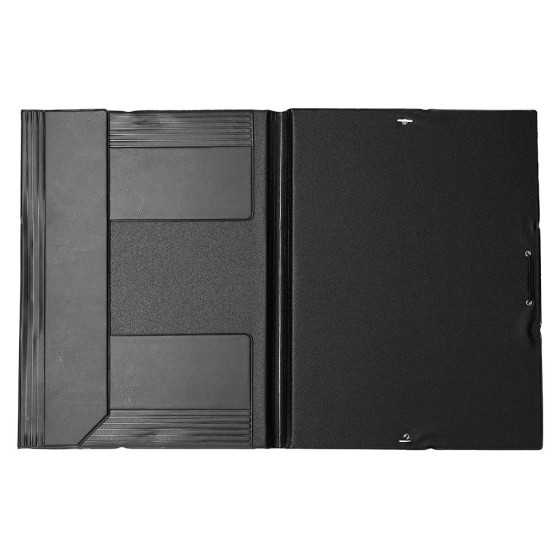 Carpeta liderpapel gomas folio solapas plastico negra