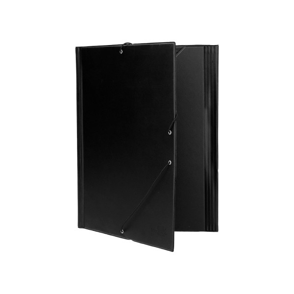 Carpeta liderpapel gomas folio solapas plastico negra