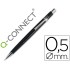 Portaminas q-connect 0,5 mm con tres minas cuerpo negro clip metalico