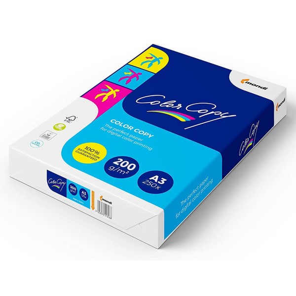 Papel fotocopiadora color copy din a3 200 gramos paquete de 250 hojas