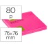 Bloc de notas adhesivas quita y pon q-connect 76x76 mm rosa neon 80 hojas