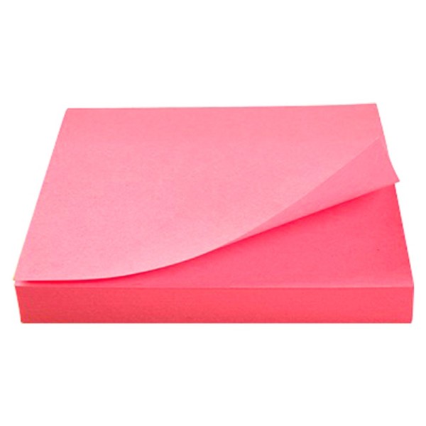 Bloc de notas adhesivas quita y pon q-connect 76x76 mm rosa neon 80 hojas
