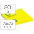 Bloc de notas adhesivas quita y pon q-connect 76x76 mm amarillo neon 80 hojas