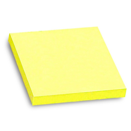 Bloc de notas adhesivas quita y pon q-connect 76x76 mm amarillo neon 80 hojas