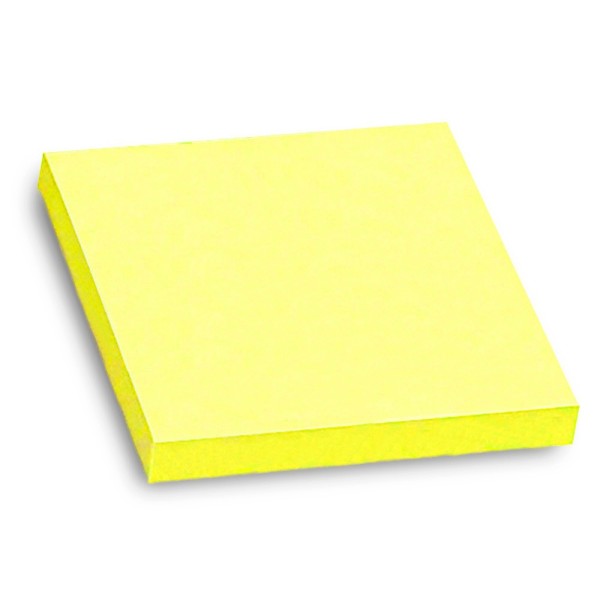 Bloc de notas adhesivas quita y pon q-connect 76x76 mm amarillo neon 80 hojas