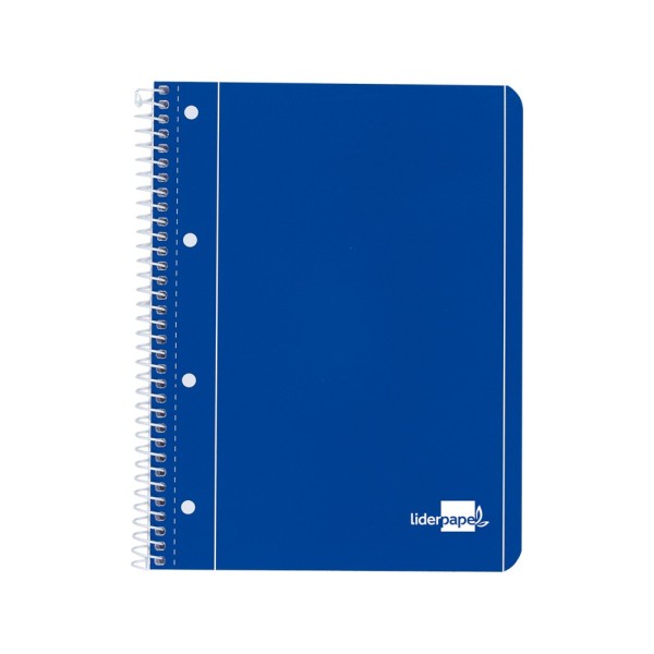Cuaderno espiral liderpapel a5 micro serie azul tapa blanda 80h 75 gr horizontal 6 taladros azul