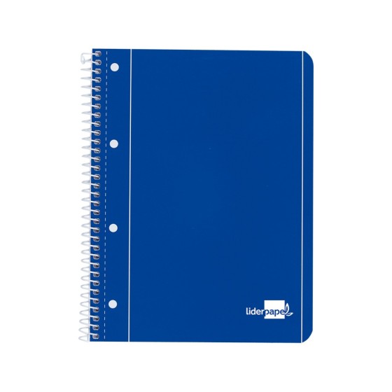 Cuaderno espiral liderpapel a5 micro serie azul tapa blanda 80h 75 gr cuadro5mm 6 taladros azul