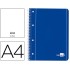 Cuaderno espiral liderpapel a4 micro serie azul tapa blanda 80h 75 gr liso con margen 4 taladros azul