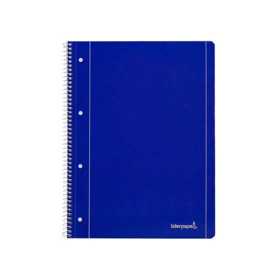 Cuaderno espiral liderpapel a4 micro serie azul tapa blanda 80h 80 gr horizontal con margen 4 taladros azul