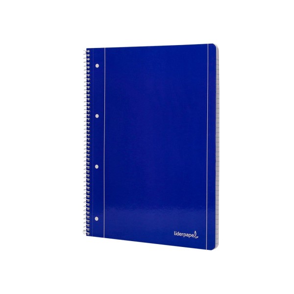 Cuaderno espiral liderpapel a4 micro serie azul tapa blanda 80h 80 gr horizontal con margen 4 taladros azul