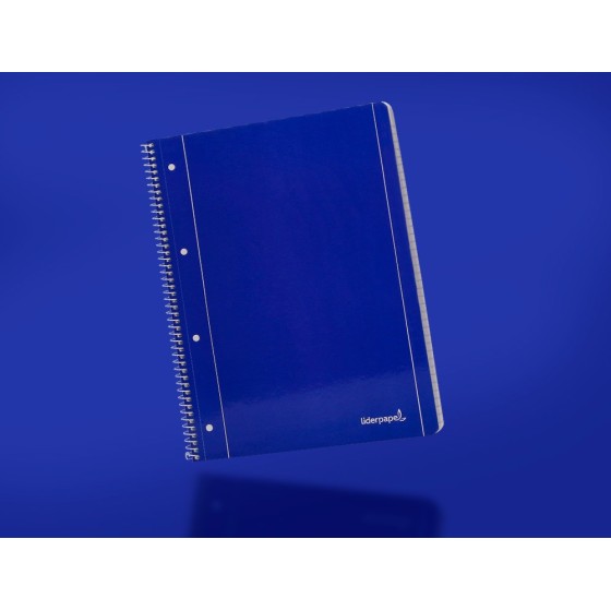 Cuaderno espiral liderpapel a4 micro serie azul tapa blanda 80h 80 gr horizontal con margen 4 taladros azul