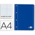 Cuaderno espiral liderpapel a4 micro serie azul tapa blanda 80h 80 gr cuadro5mm con margen 4 taladros azul