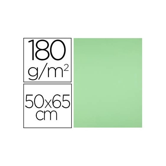 Cartulina liderpapel 50x65 cm verde pistacho 180 gr -unidad