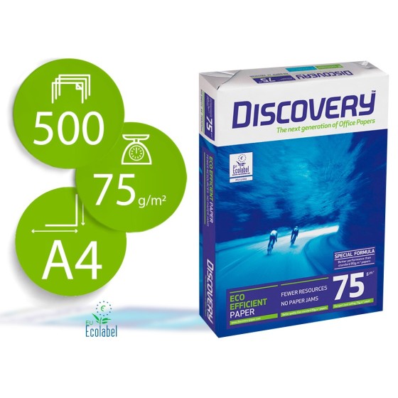 Papel fotocopiadora discovery din a4 75 gramos papel multiuso ink-jet y laserpaquete de 500 hojas