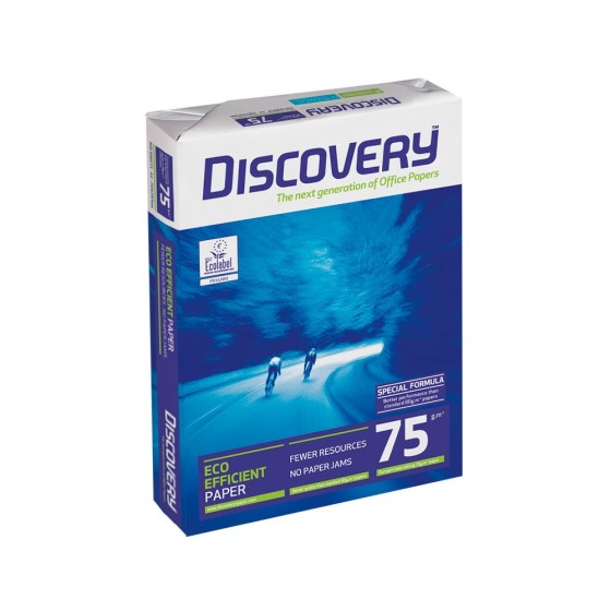 Papel fotocopiadora discovery din a4 75 gramos papel multiuso ink-jet y laserpaquete de 500 hojas