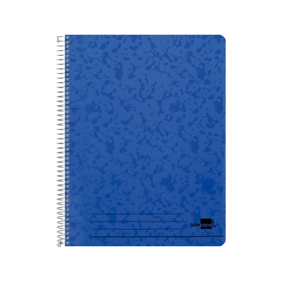 Cuaderno espiral liderpapel folio 100h cuadro 4mm tapa azul con margen 70 gr
