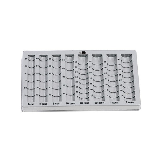 Bandeja portamonedas liderpapel plastico color gris275x155x24/35 mm