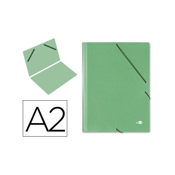 Carpeta planos liderpapel a2 carton gofrado n 12 verde
