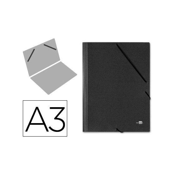 Carpeta planos liderpapel a3 carton gofrado n 12 negro