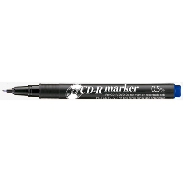 Rotulador artline para cd punta de fibra permanente ek-883 azul -punta redonda 0.5 mm