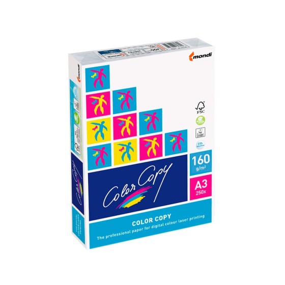 Papel fotocopiadora color copy din a3 160 gramos paquete de 250 hojas