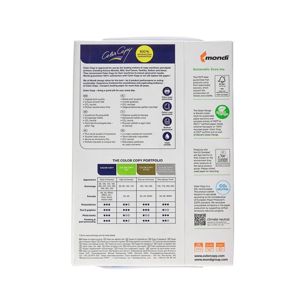 Papel fotocopiadora color copy din a3 160 gramos paquete de 250 hojas