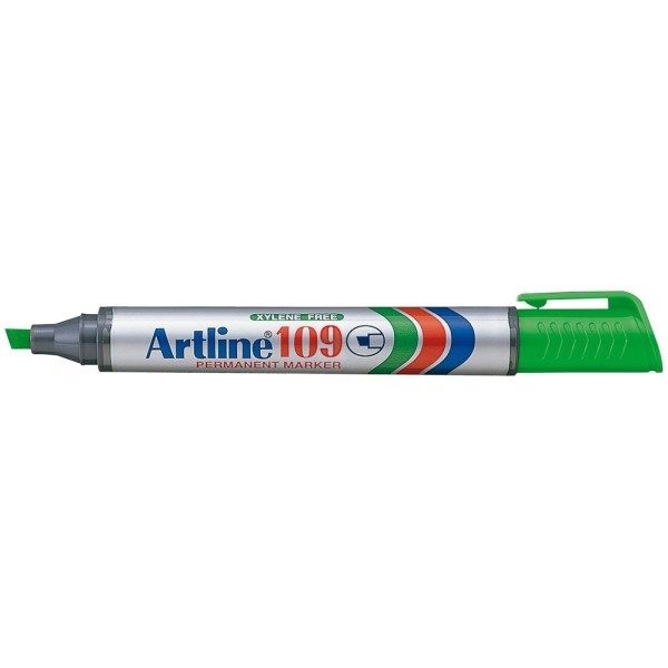 Rotulador artline marcador permanente 109 verde punta biselada