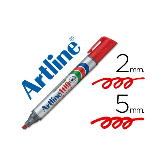Rotulador artline marcador permanente 109 rojo punta biselada