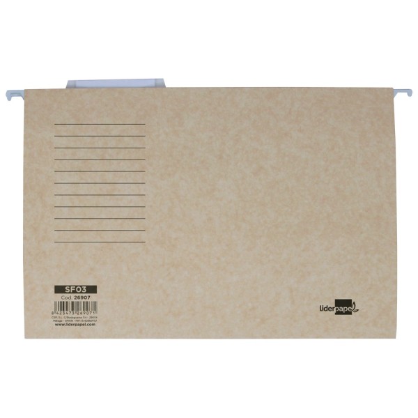Carpeta colgante liderpapel folio prolongado kraft