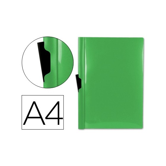 Carpeta liderpapel dossier pinza lateral 45323 polipropileno din a4 verde 60 hojas pinza deslizante