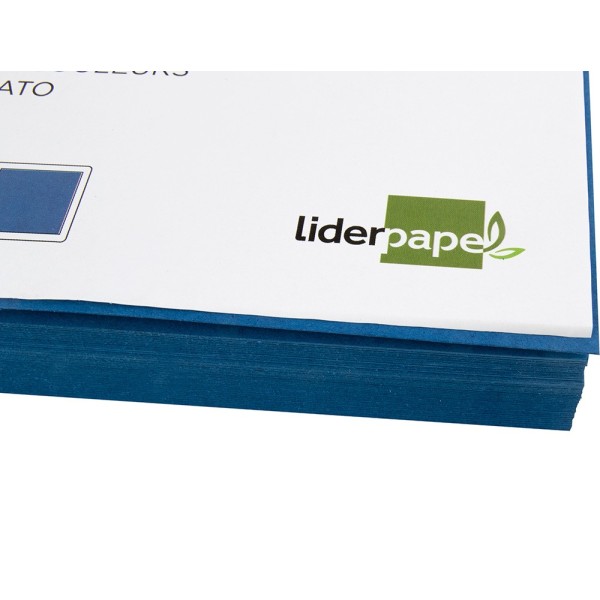 Cartulina liderpapel a4 180g/m2 azul ultramar paquete de 100 hojas