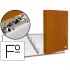 Carpeta de 4 anillas 25mm redondas liderpapel folio carton forrado paper coat naranja con miniclip y solapas