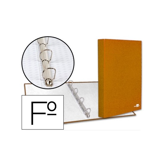 Carpeta de 4 anillas 25mm mixtas liderpapel folio carton forrado paper coat naranja