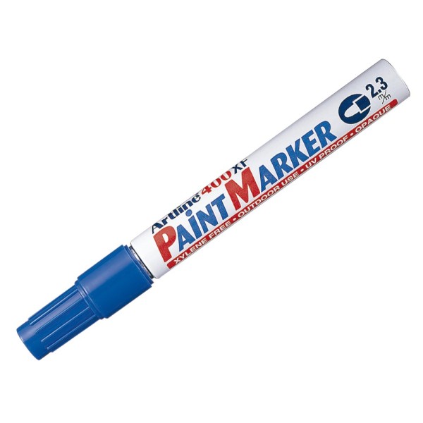 Rotulador artline marcador permanente ek-400 xf azul -punta redonda 2.3 mm -metal caucho y plastico