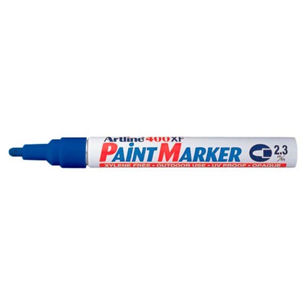 Rotulador artline marcador permanente ek-400 xf azul -punta redonda 2.3 mm -metal caucho y plastico