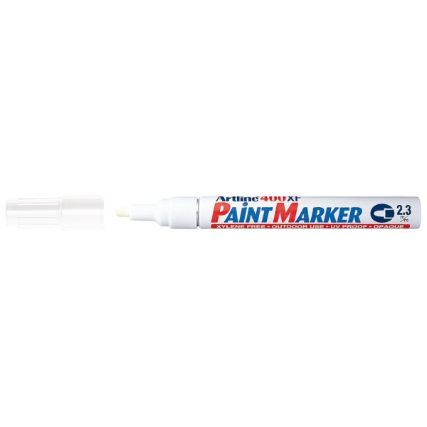 Rotulador artline marcador permanente ek-400 xf blanco punta redonda 2.3 mm metal caucho y plastico